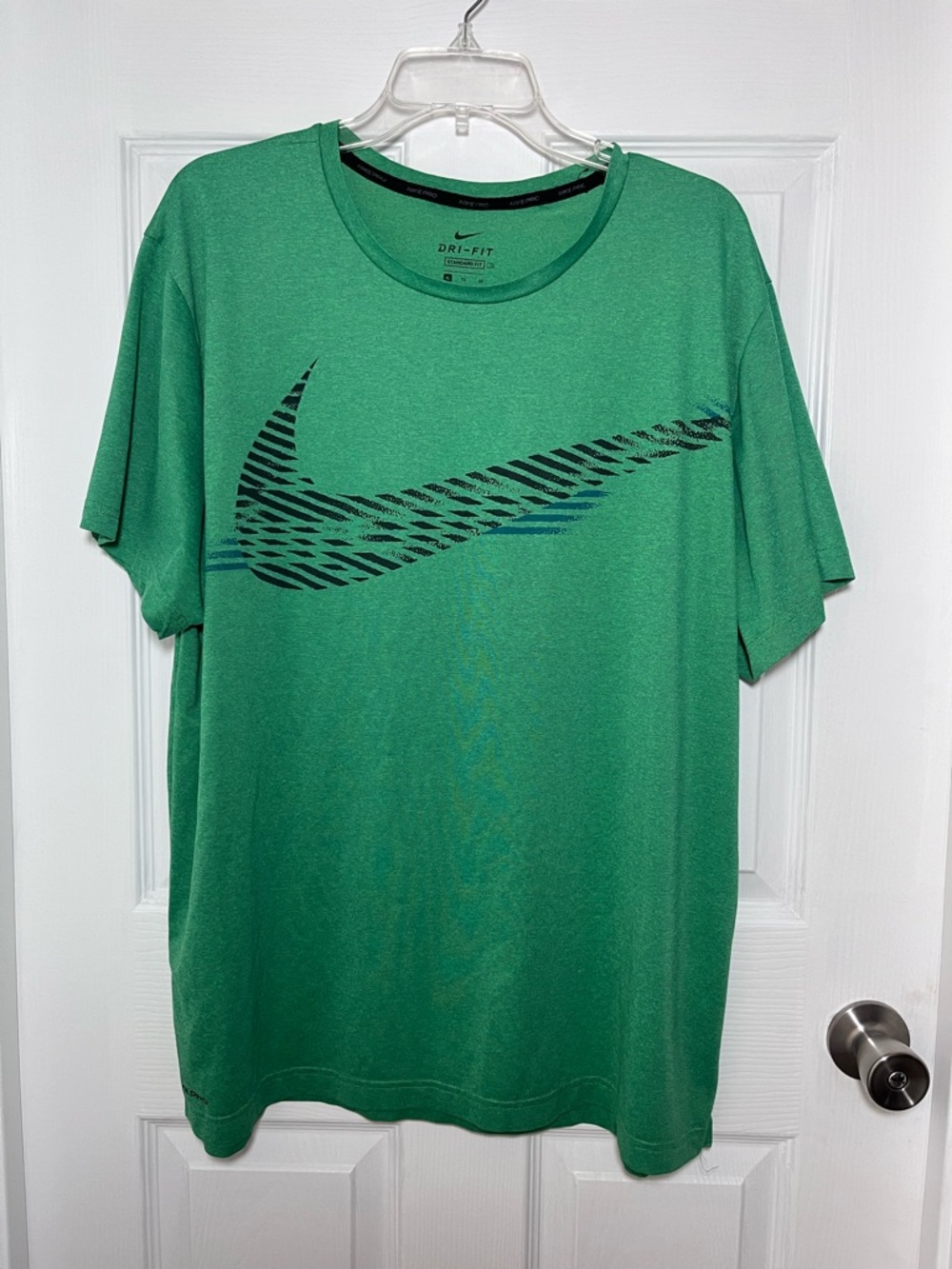 Nike Green Short Sleeve Dri-FIT Tee with Black Swoosh